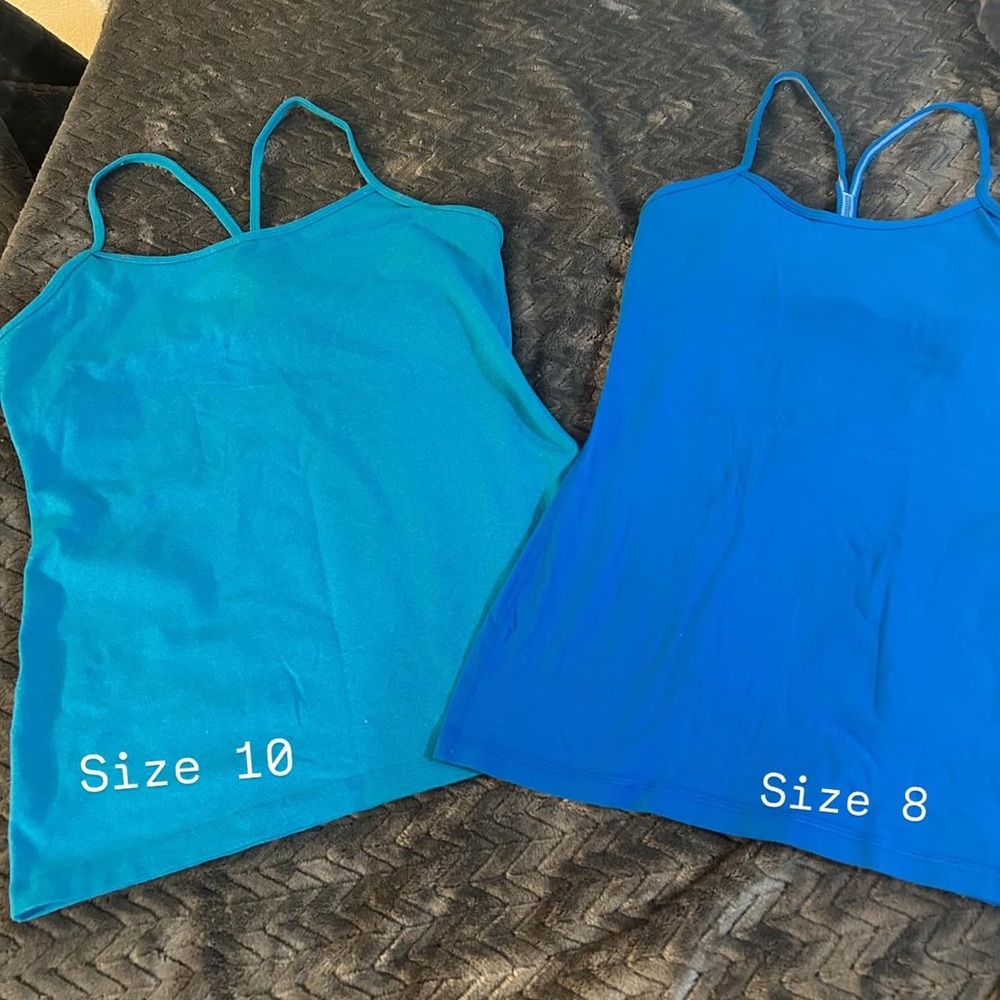 Pair of Lulu Women's Blue Tank Tops - Teal & Royal Blue